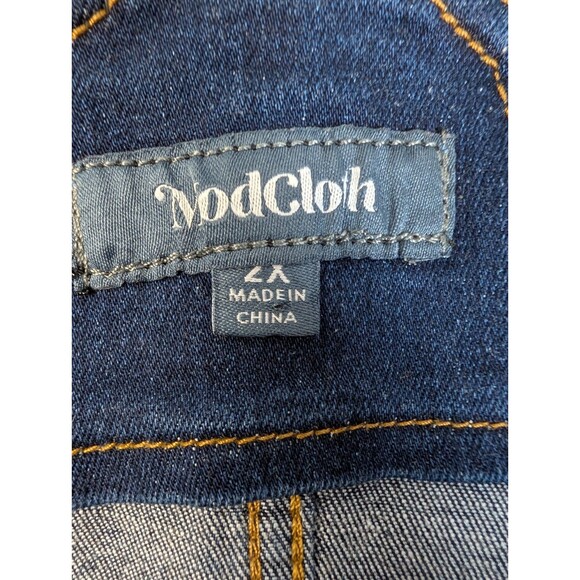 ModCloth Women's Dark Wash Denim Overall Shorts Adjustable Straps 2X Casual - Picture 6 of 8